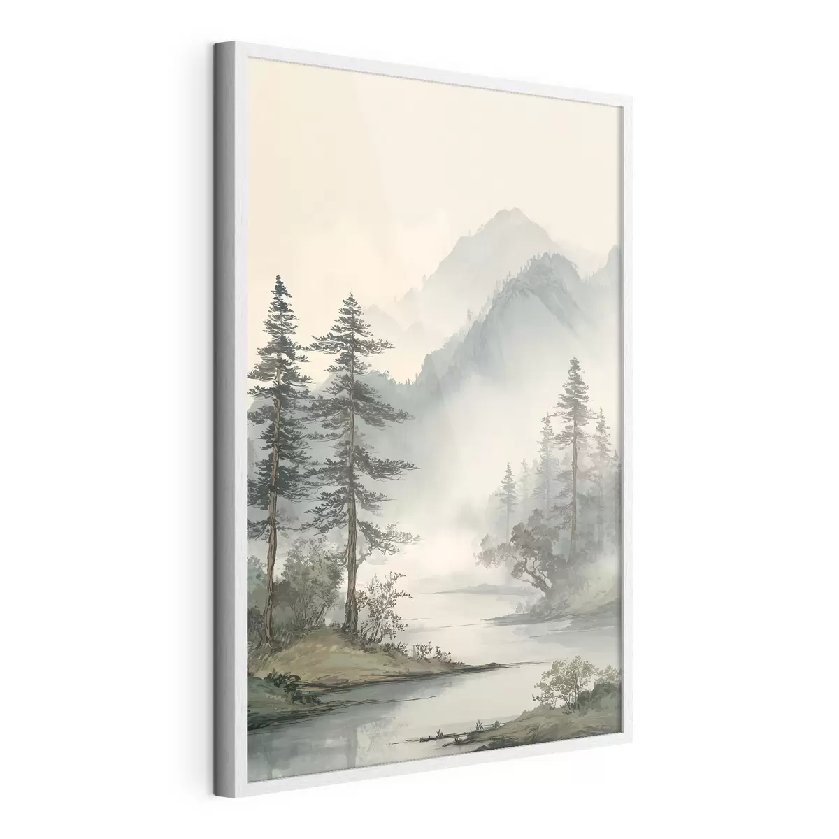 Poster una delicata composizione decorativa di fiori e foglie f48532