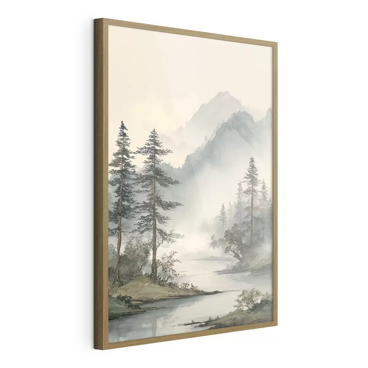 Poster una delicata composizione decorativa di fiori e foglie f48532