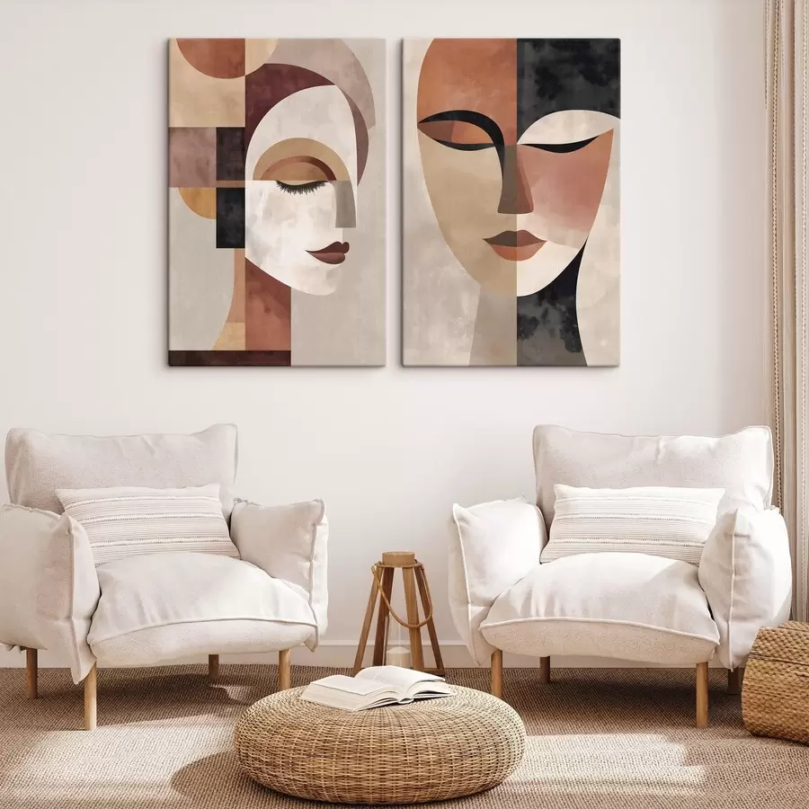 carta da parati volti femminili astratti nr. m30258