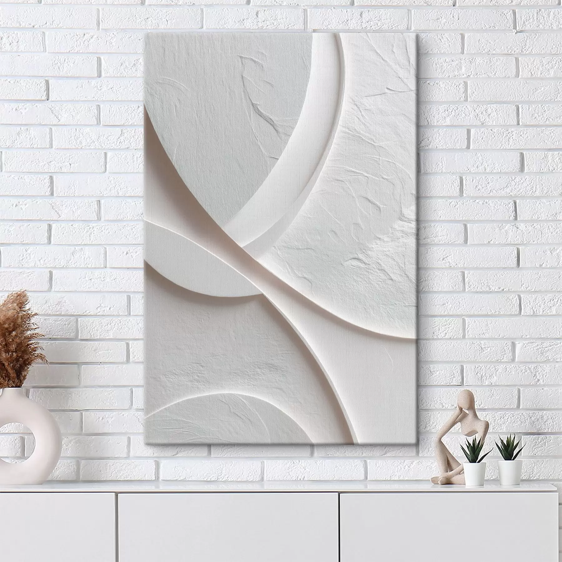 carta da parati Pannello decorativo dalle linee morbide con effetto pietra su uno sfondo chiaro nr. s48192