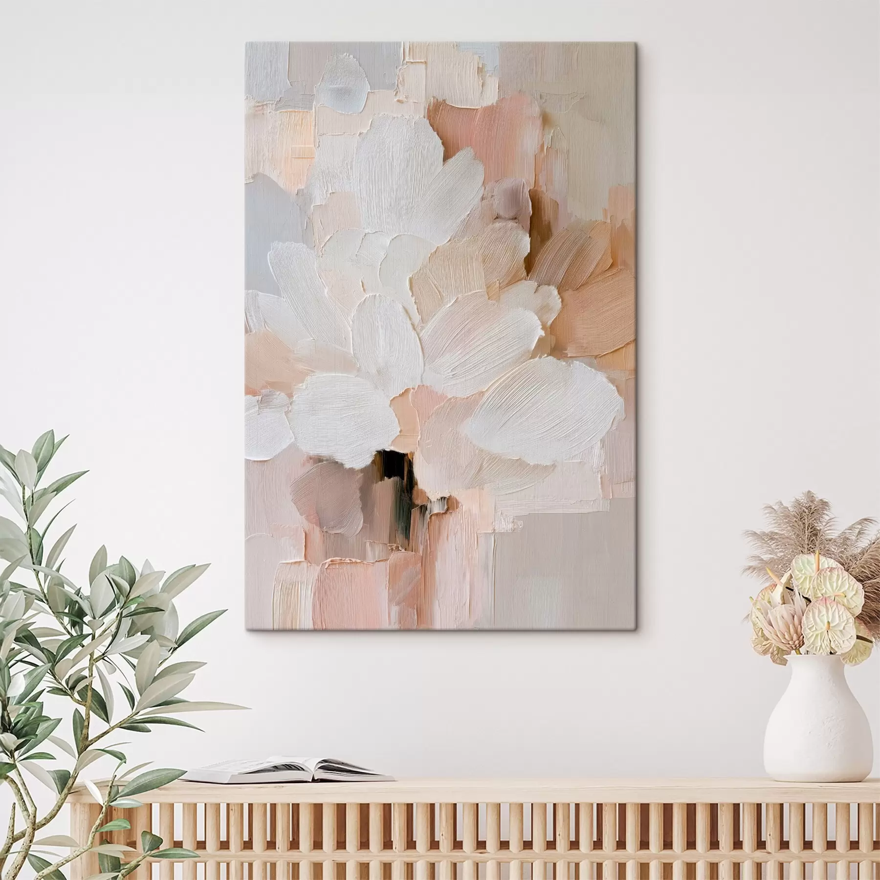 carta da parati Illustrazione floreale stilizzata con effetto di pennellate spesse nr. s48193