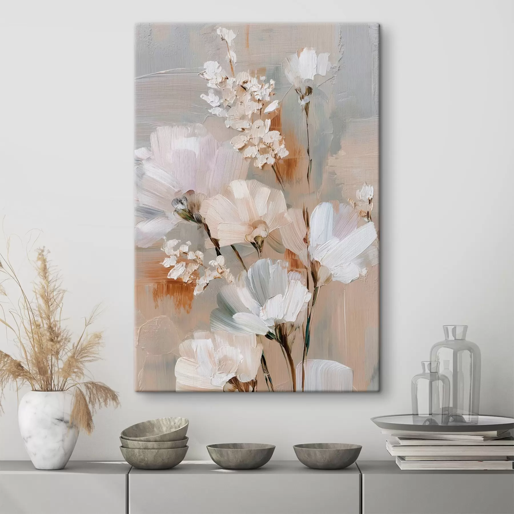 carta da parati Composizione floreale dai toni pastello in stile pittura a olio nr. s48194