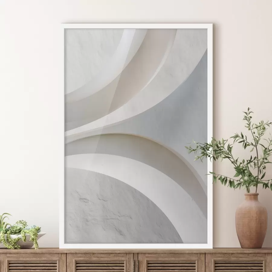 carta da parati Pannello decorativo con forme architettoniche tridimensionali su sfondo chiaro nr. f48191