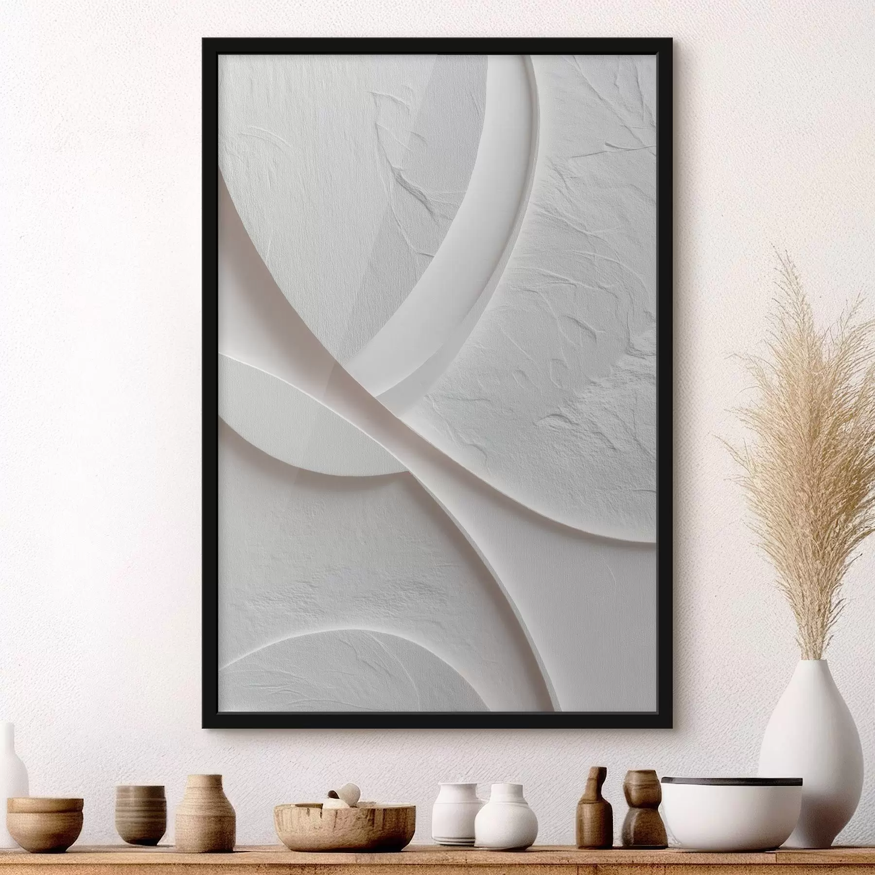 carta da parati Pannello decorativo dalle linee morbide con effetto pietra su uno sfondo chiaro nr. f48192