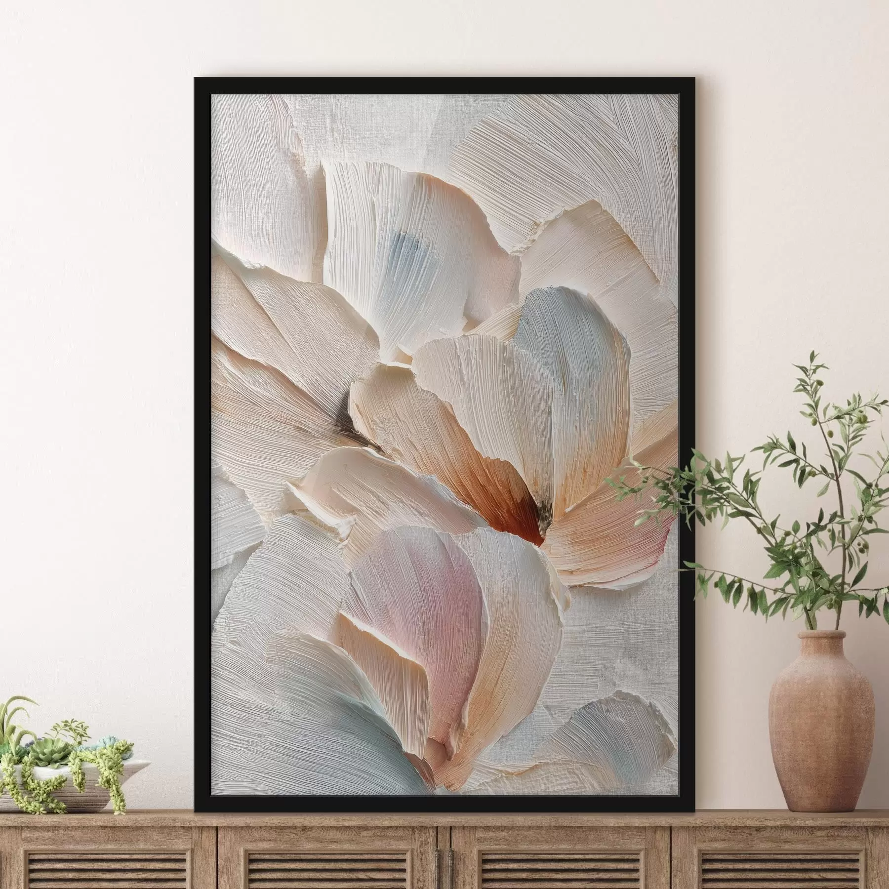 carta da parati Composizione stilizzata con effetto di pennellate spesse su uno sfondo chiaro nr. f48200