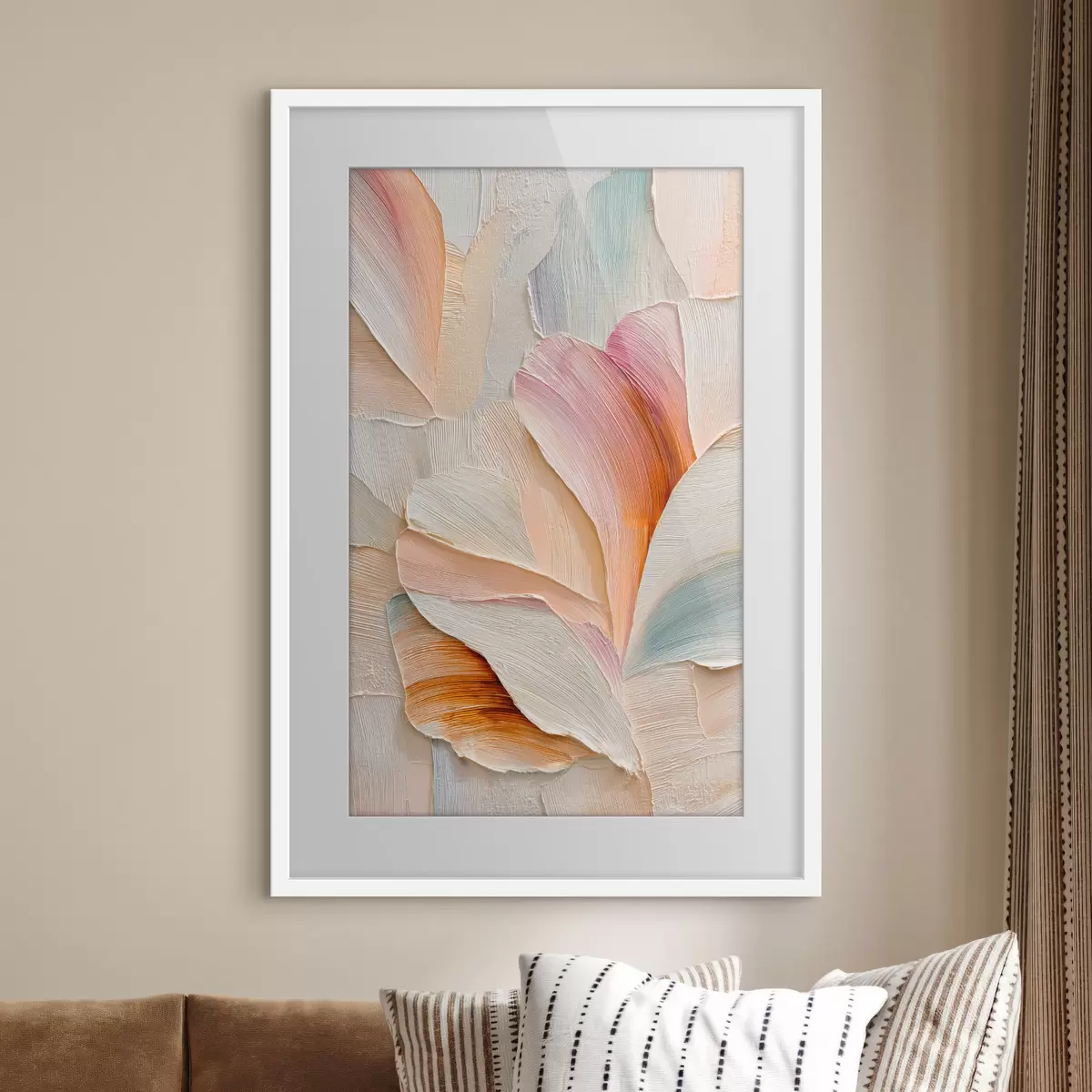 Poster Illustrazione artistica con petali tridimensionali in stile pittorico contemporaneo f48201