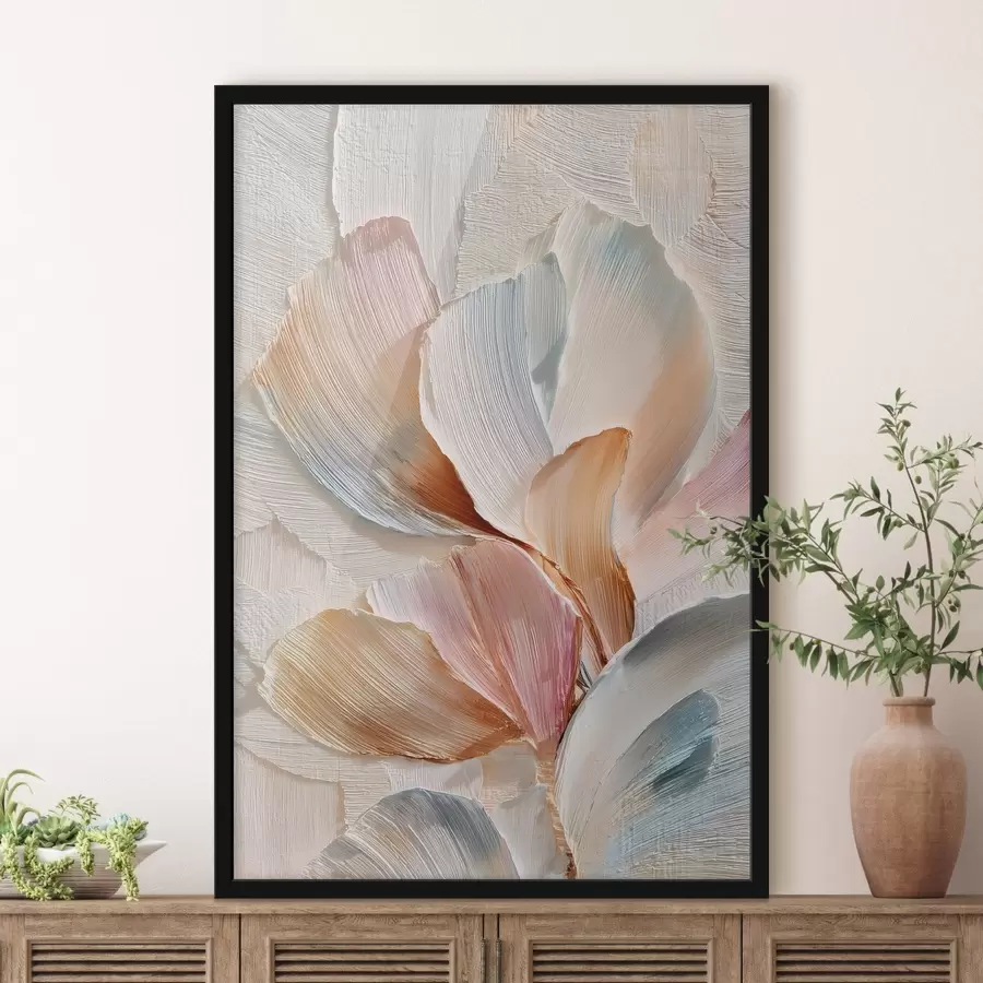 carta da parati Composizione stilizzata con effetto di pennellate spesse su uno sfondo chiaro nr. f48203