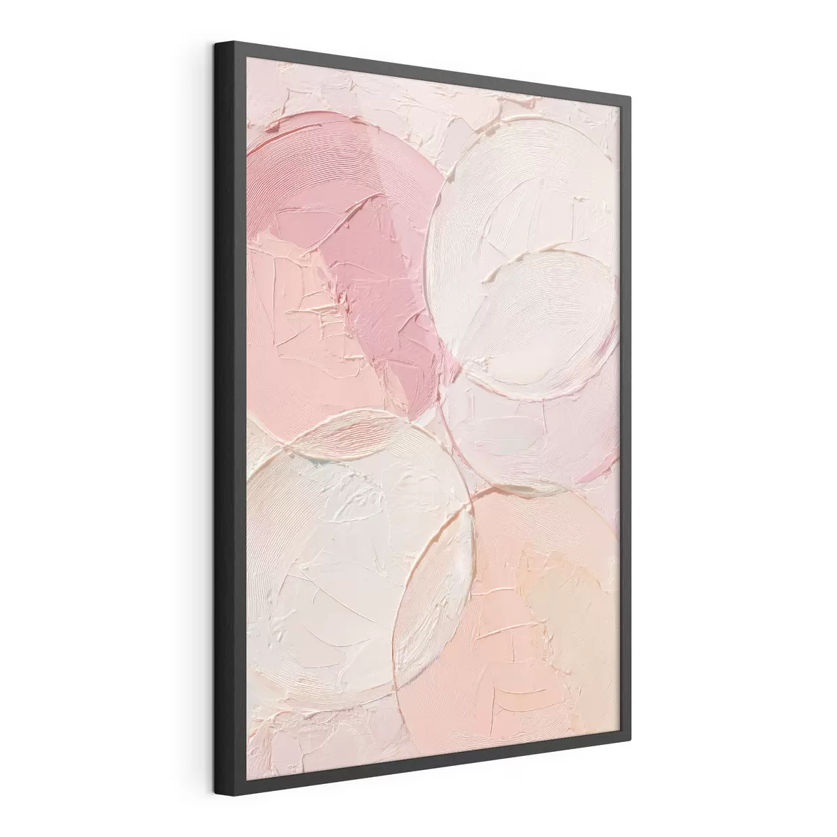 Poster Composizione astratta con cerchi in tenui tonalità di rosa, in stile pittura a olio f48207