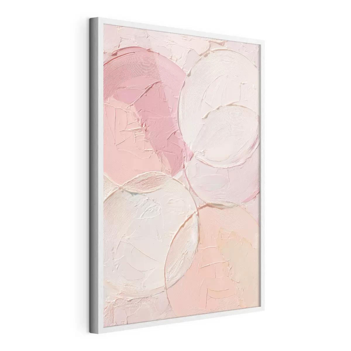 Poster Composizione astratta con cerchi in tenui tonalità di rosa, in stile pittura a olio f48207