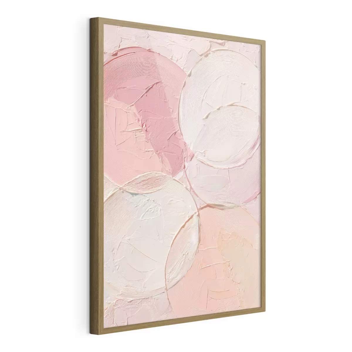Poster Composizione astratta con cerchi in tenui tonalità di rosa, in stile pittura a olio f48207