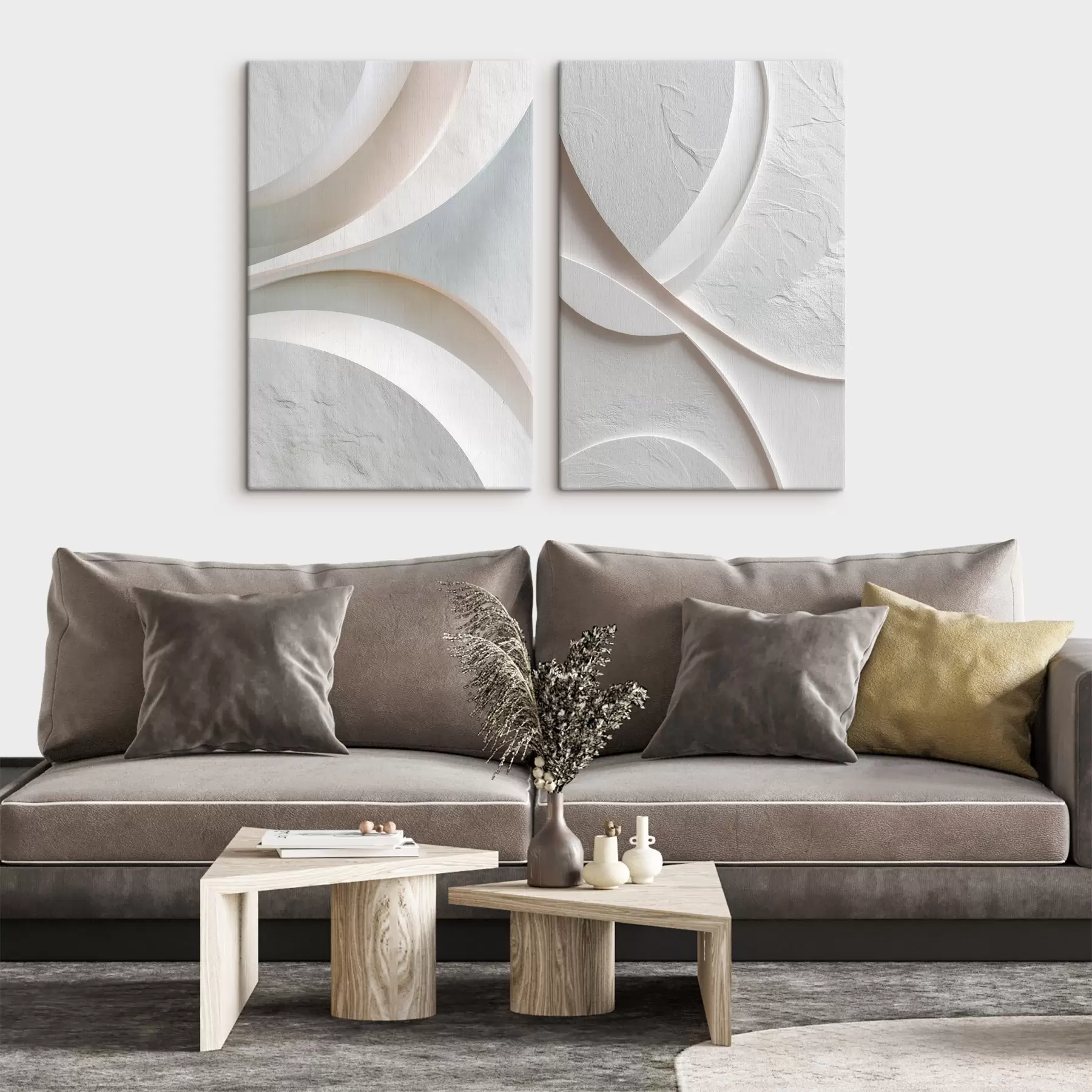 carta da parati Composizione astratta caratterizzata da linee morbide e texture pietrosa in stile bassorilievo contemporaneo nr. m30136