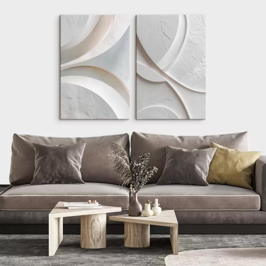 carta da parati Composizione astratta caratterizzata da linee morbide e texture pietrosa in stile bassorilievo contemporaneo nr. m30136