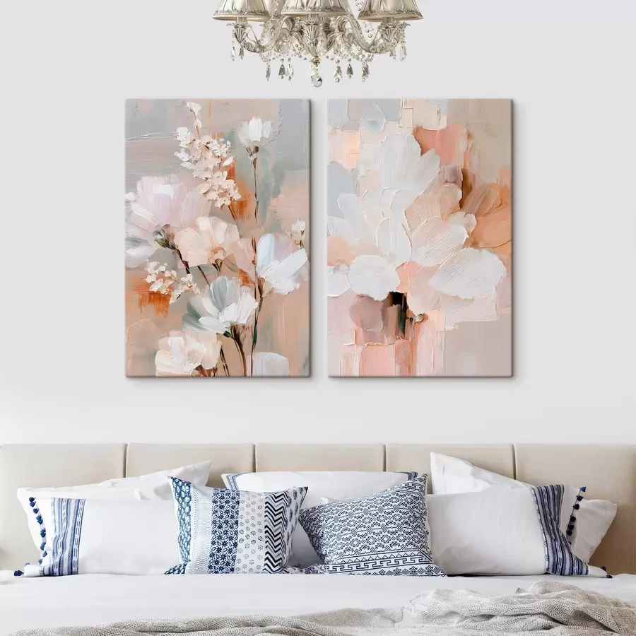 carta da parati Fiori astratti e luminosi con pennellate espressive in stile contemporaneo nr. m30137