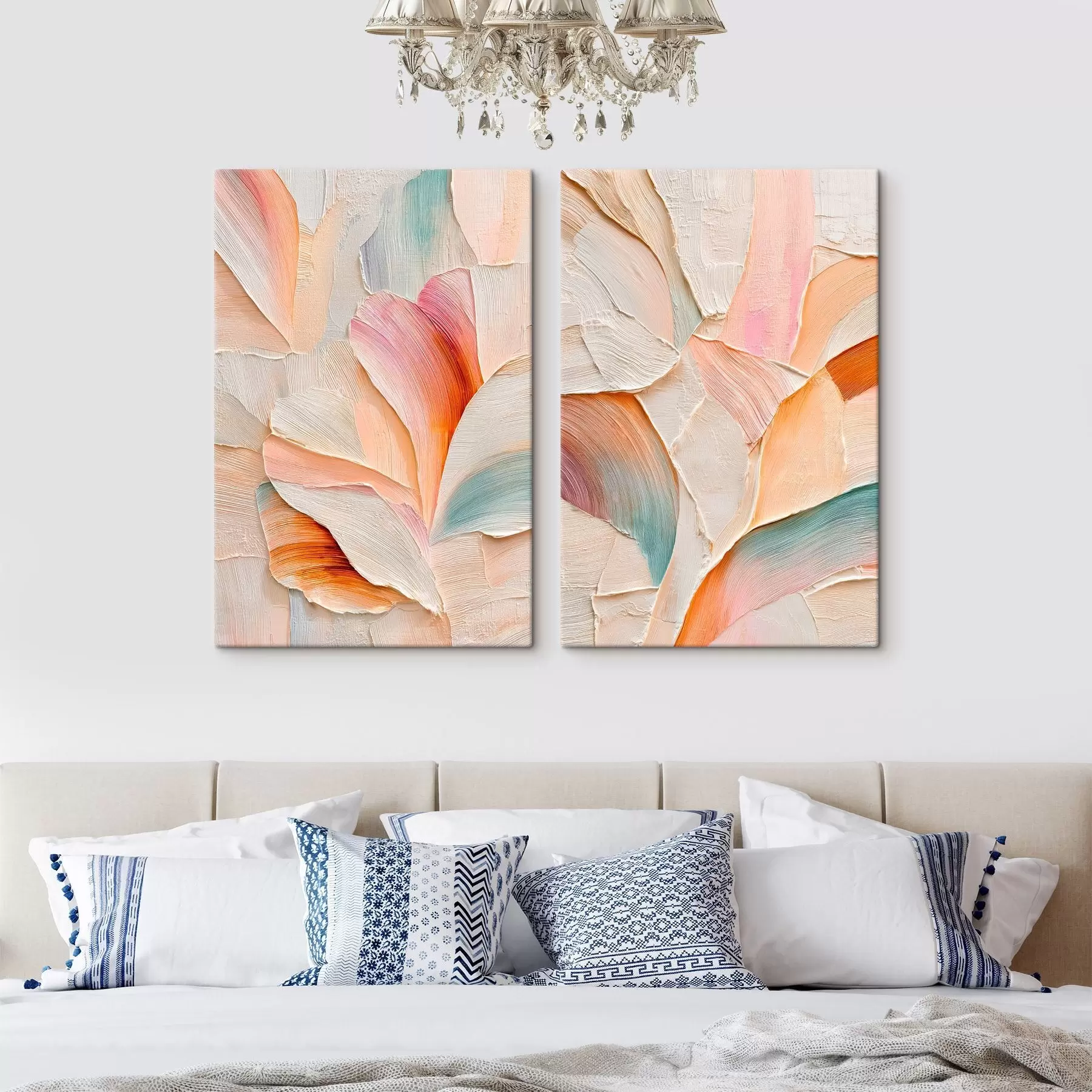 carta da parati Petali decorativi con pennellate tridimensionali in stile artistico contemporaneo nr. m30139