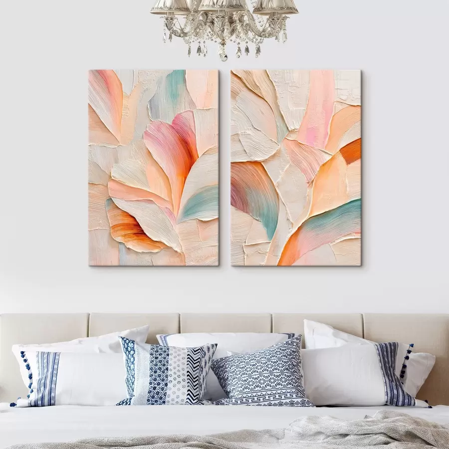 carta da parati Petali decorativi con pennellate tridimensionali in stile artistico contemporaneo nr. m30139