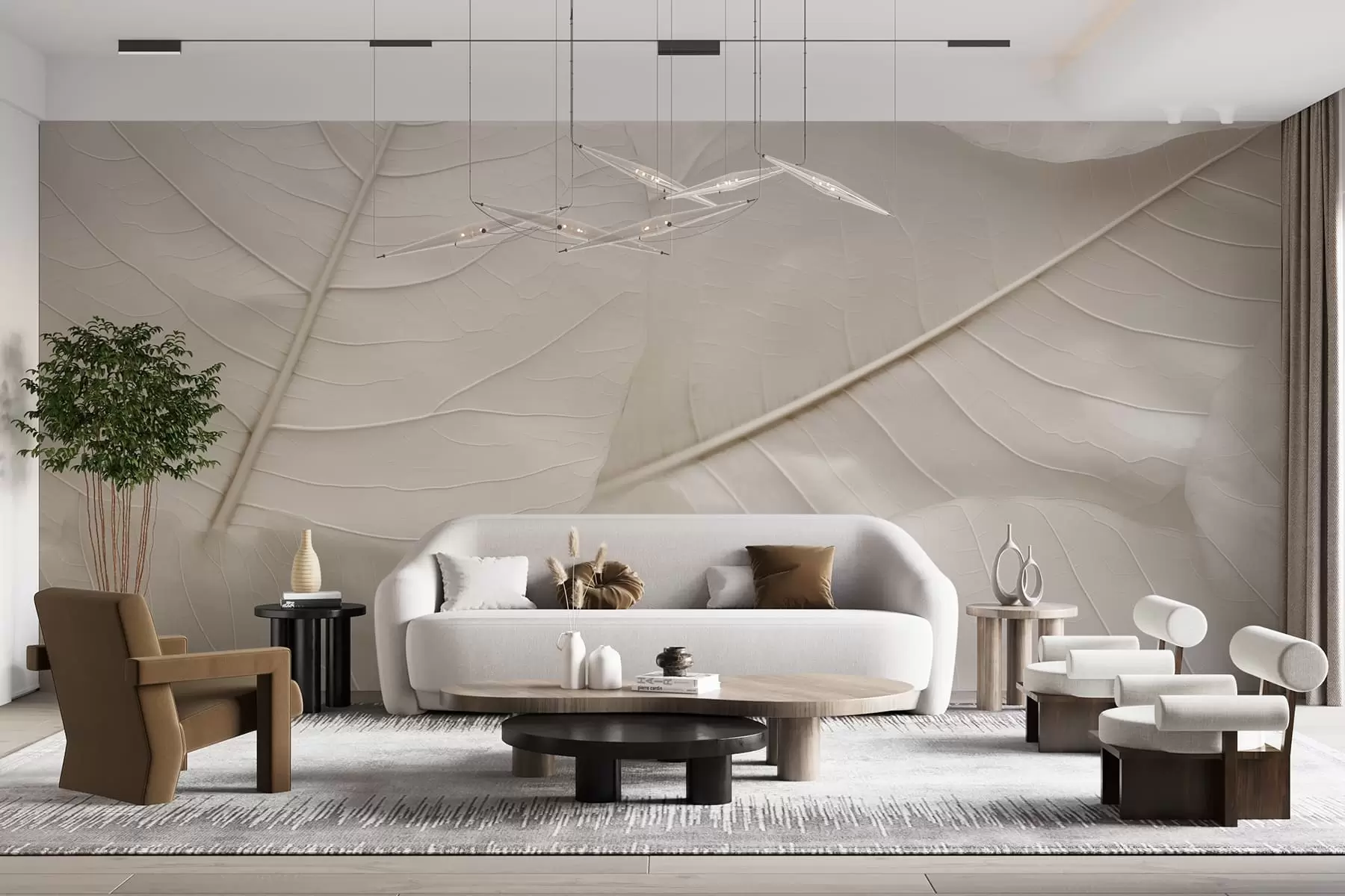 Carta da parati nature Foglia elegante 