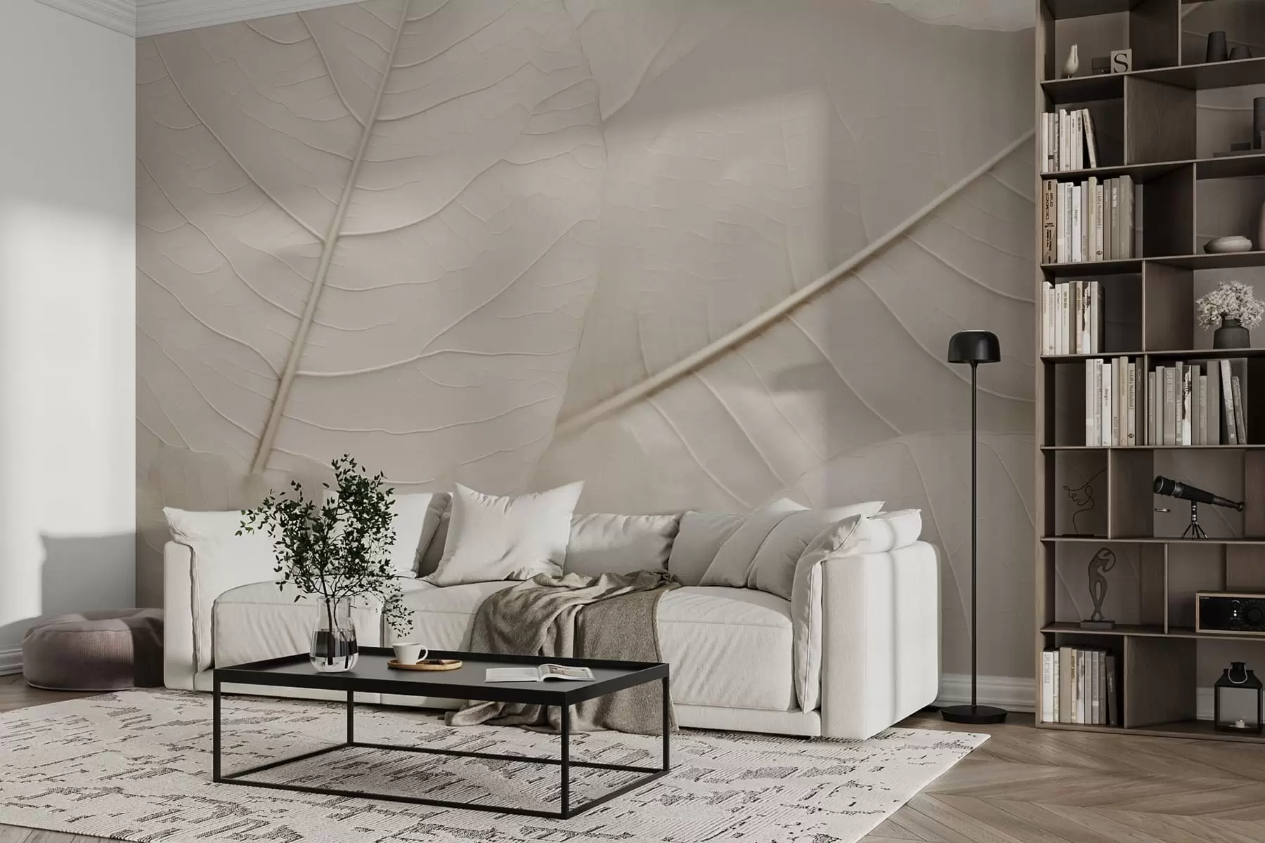 Carta da parati nature Foglia elegante 