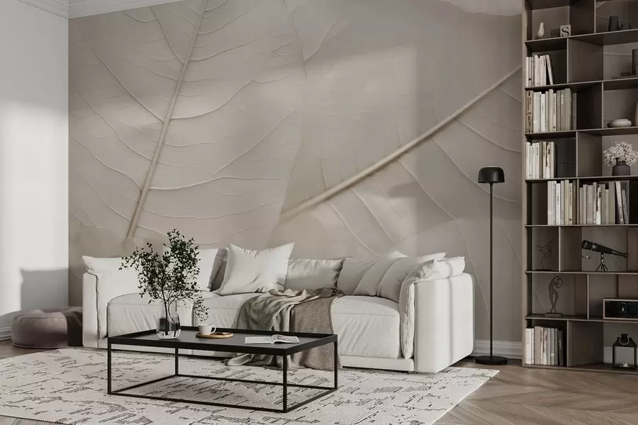 Carta da parati nature Foglia elegante 