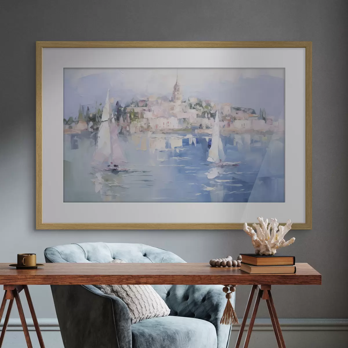 Poster Paesaggio costiero in riva al mare f48594