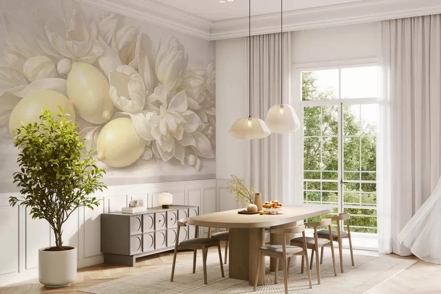 carta da parati Delicato bouquet floreale con sentori di limone nr. w05449