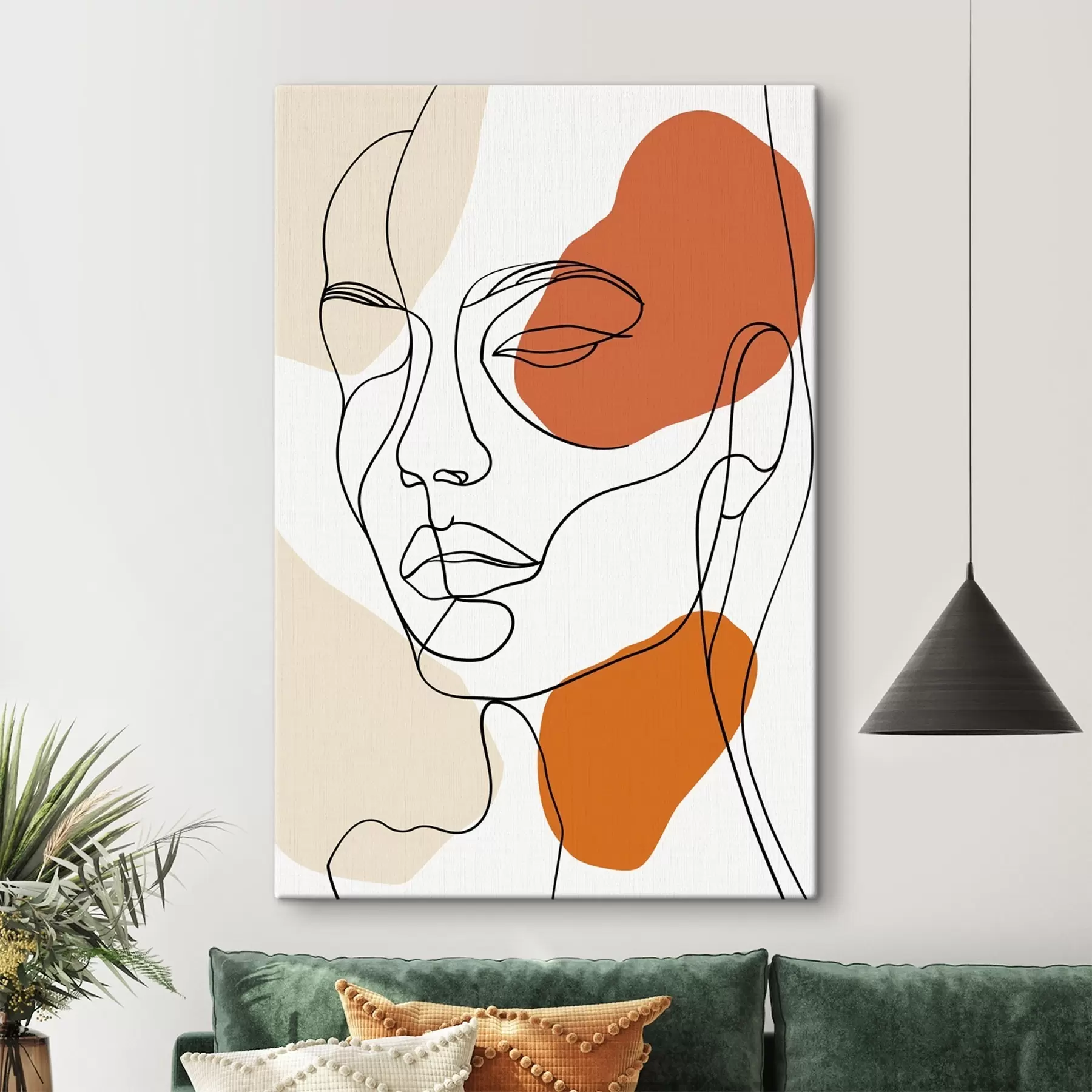 carta da parati Volti astratti, disegno lineare nr. s48569