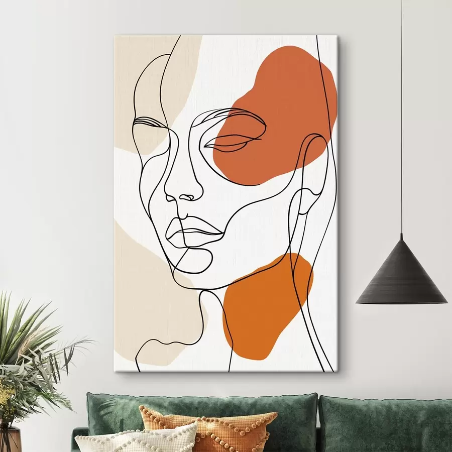 carta da parati Volti astratti, disegno lineare nr. s48569