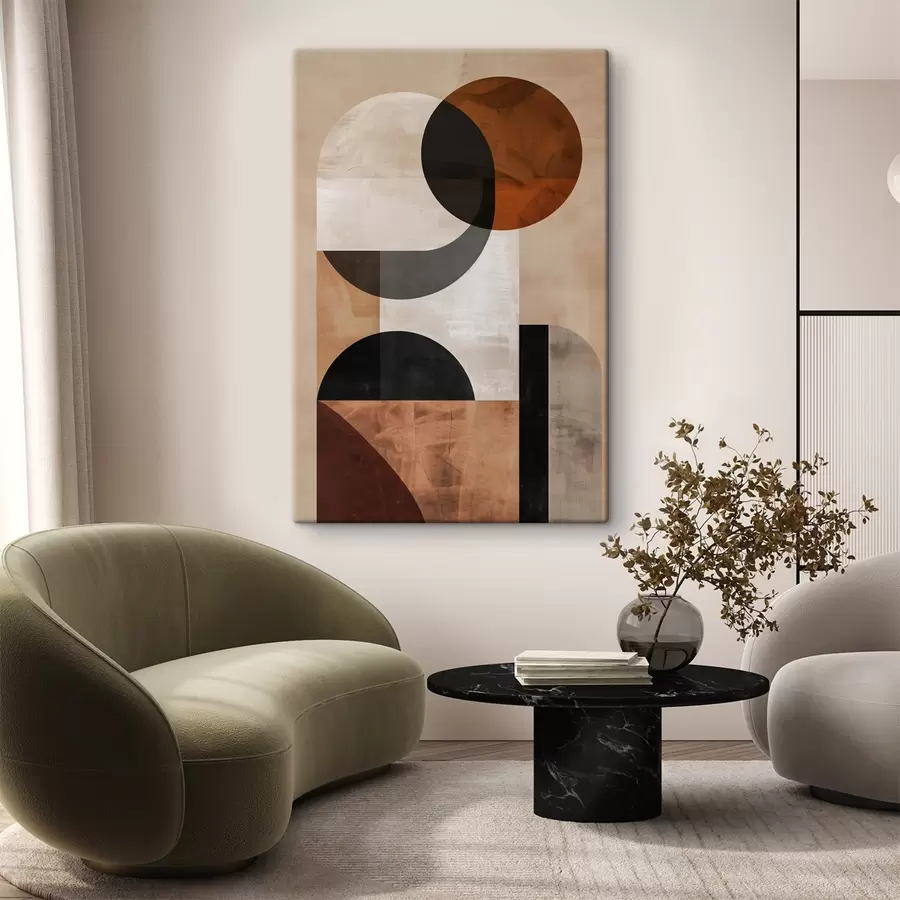 carta da parati Astrazione geometrica, beige e nero nr. s48583