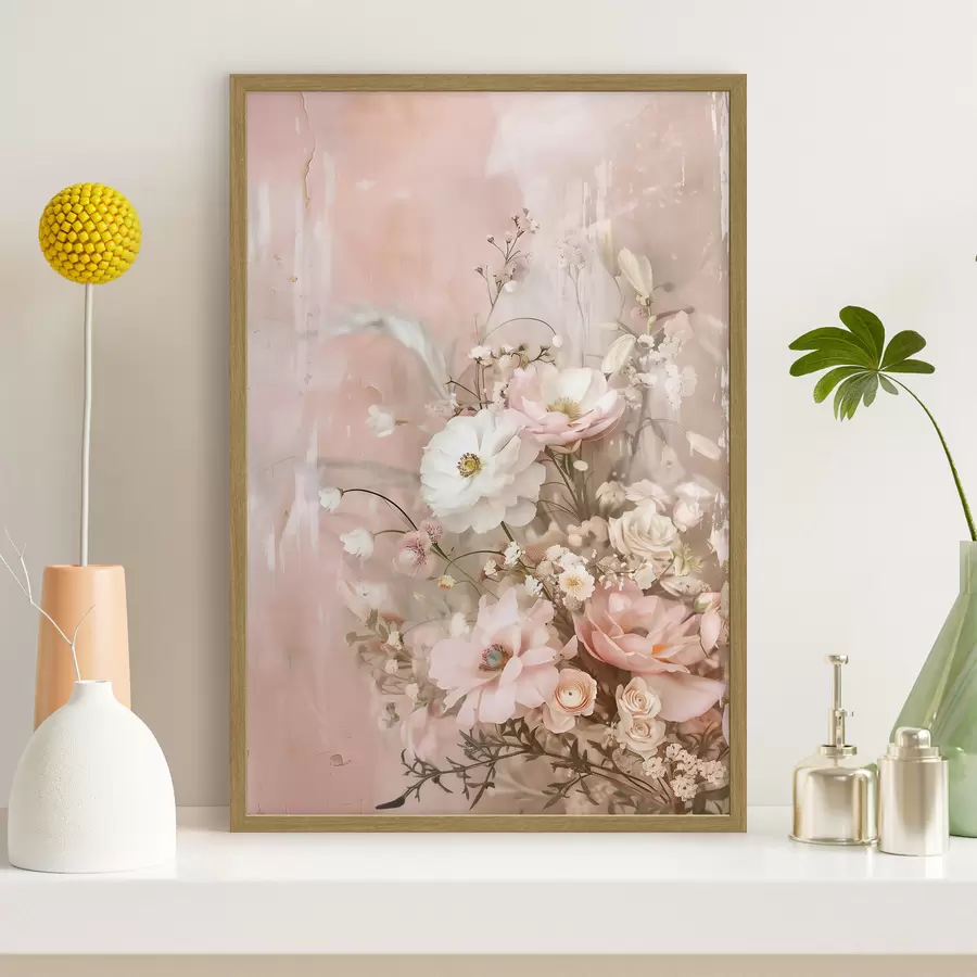 carta da parati Composizione floreale nei toni del beige e del rosa nr. f48564