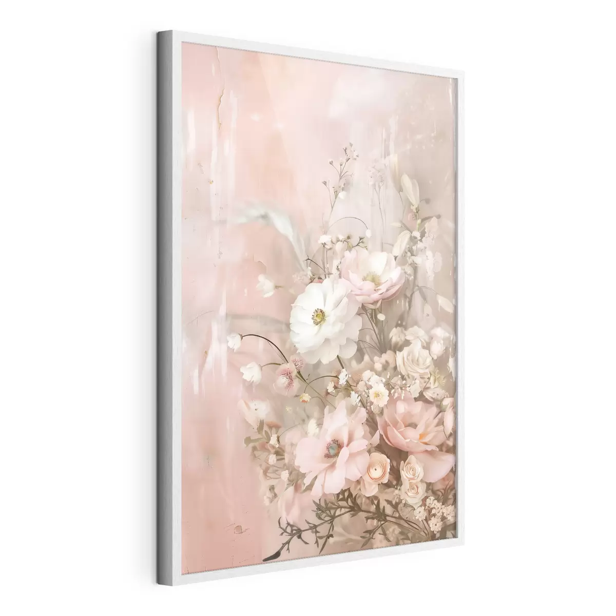 Poster Composizione floreale nei toni del beige e del rosa f48564
