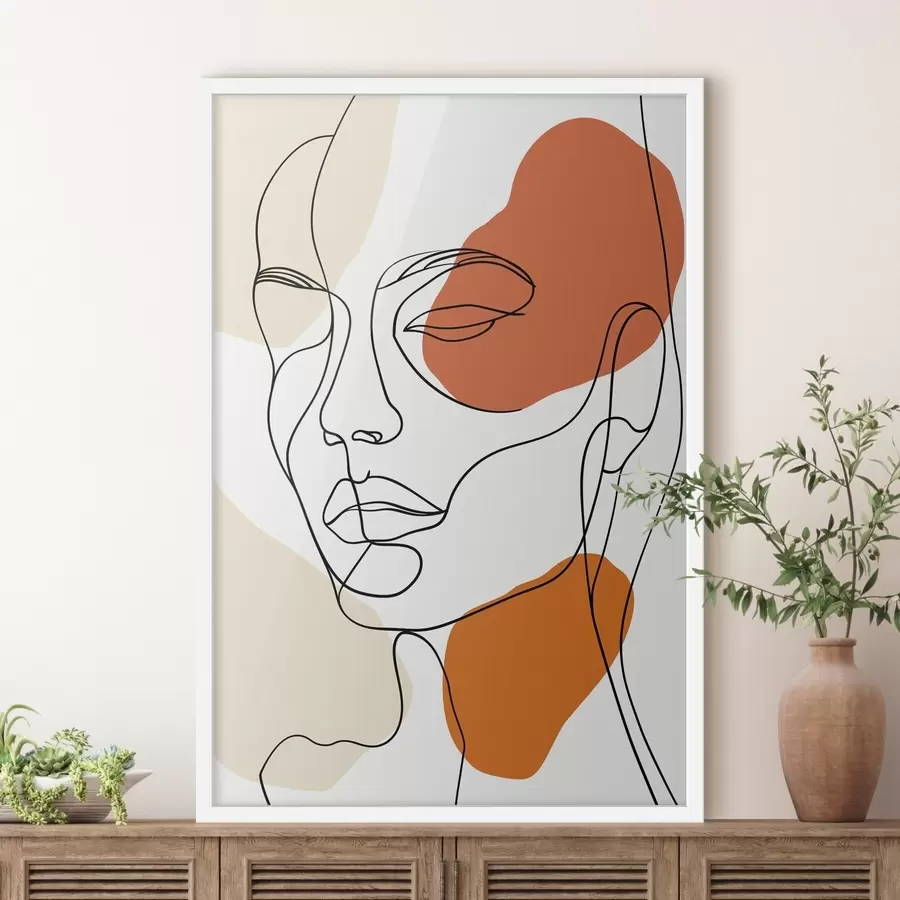 carta da parati Volti astratti, disegno lineare nr. f48569