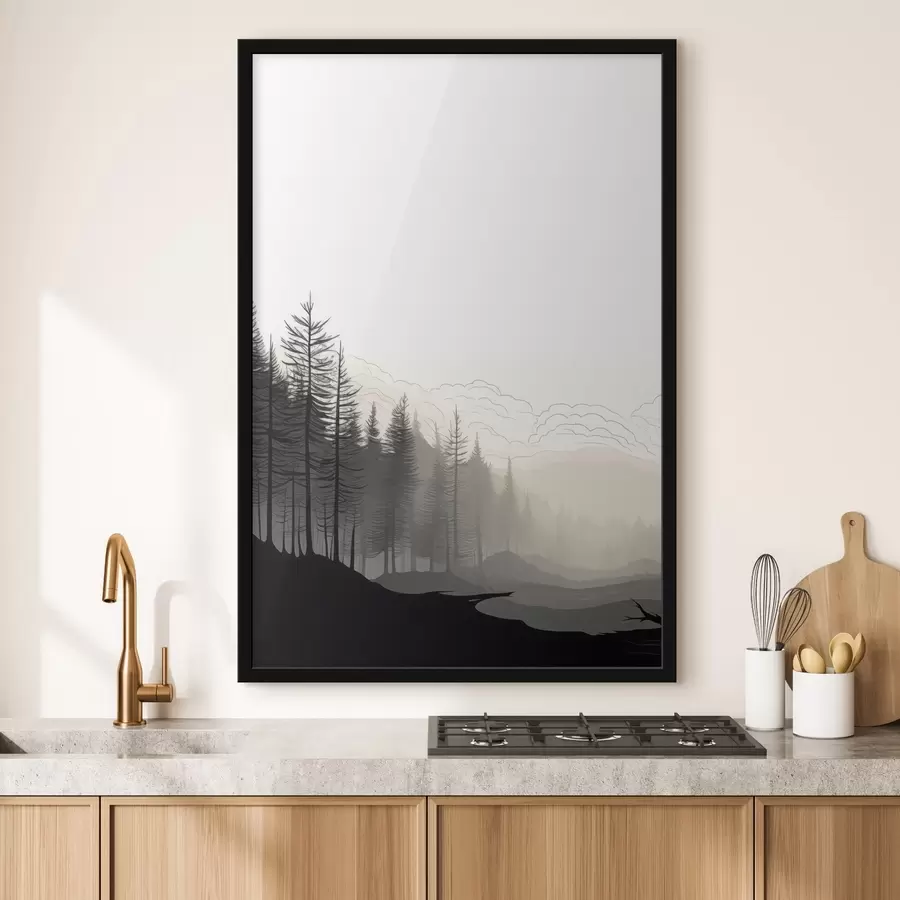 carta da parati Foresta nella nebbia, minimalista nr. f48574