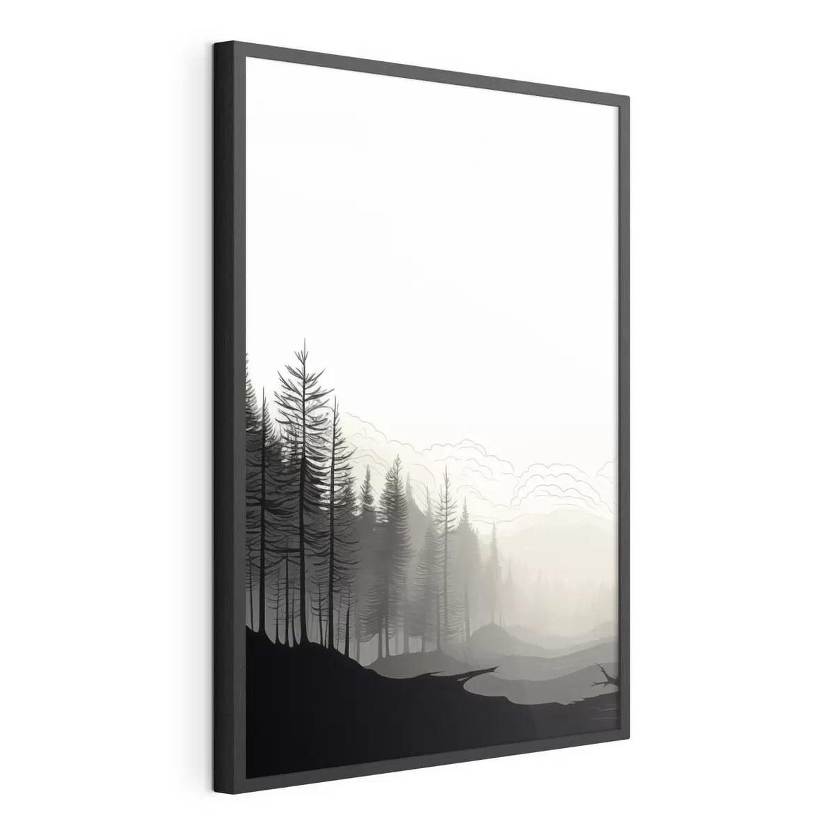Poster Foresta nella nebbia, minimalista f48574