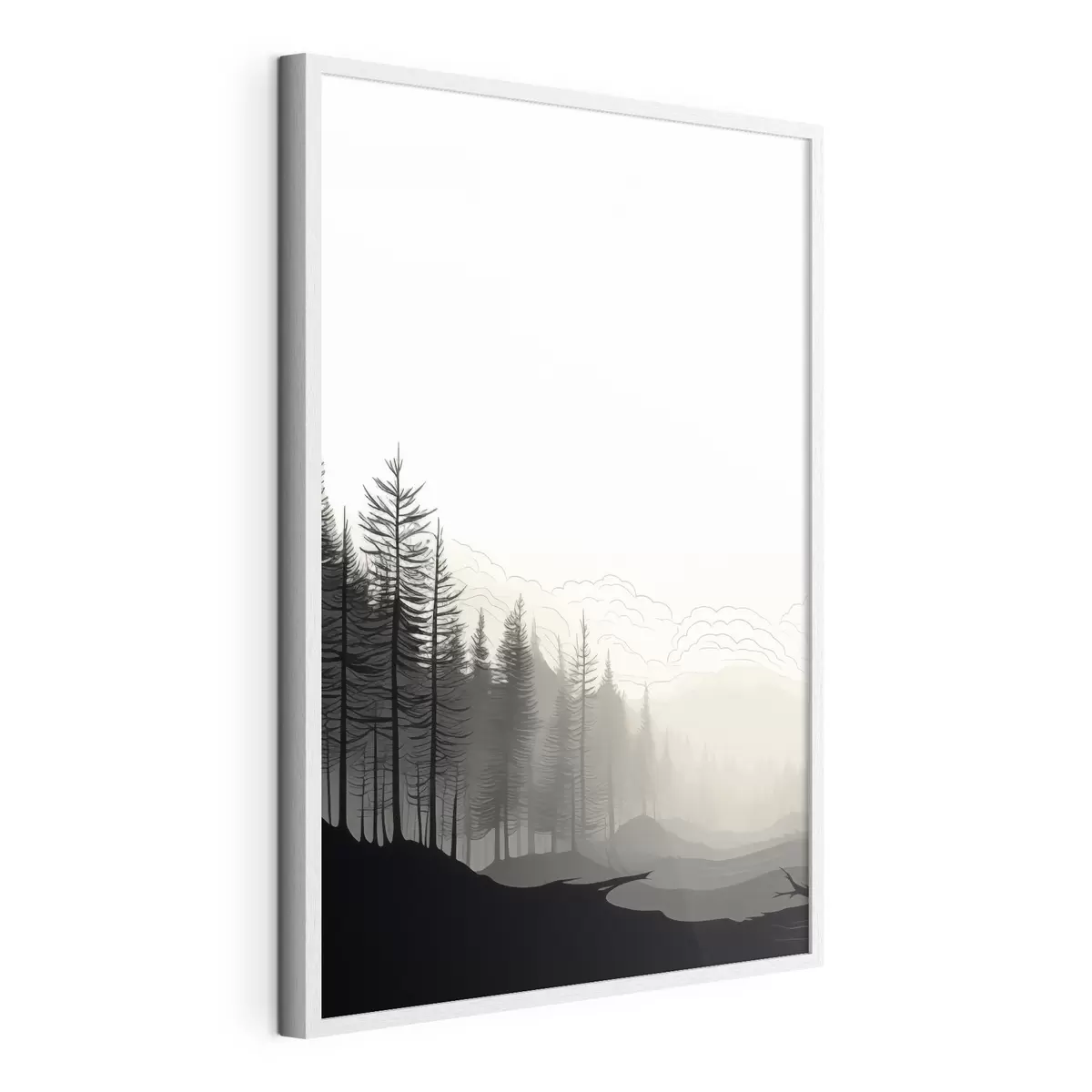 Poster Foresta nella nebbia, minimalista f48574