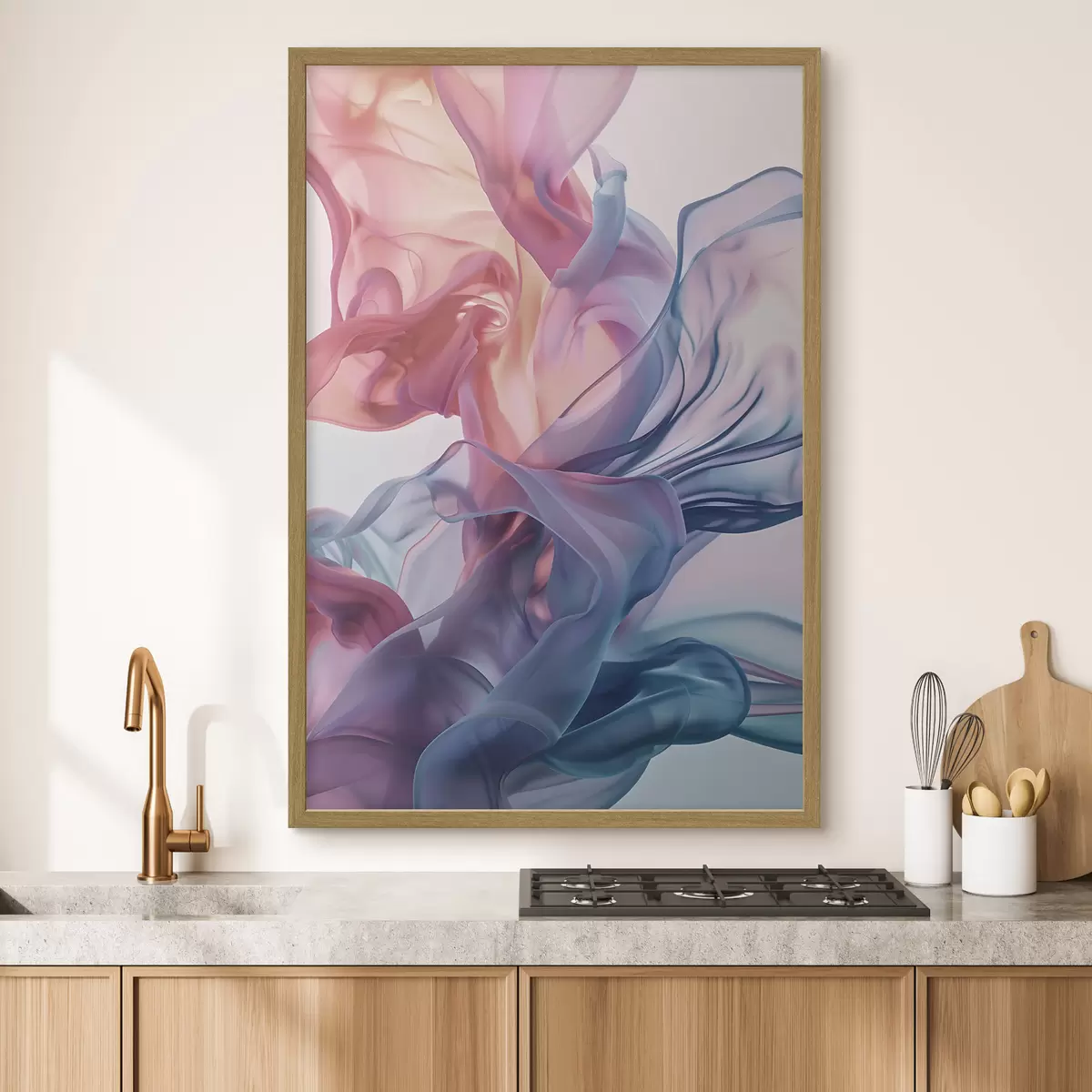 Poster Astrazione luminosa, onde colorate, stile contemporaneo f48581