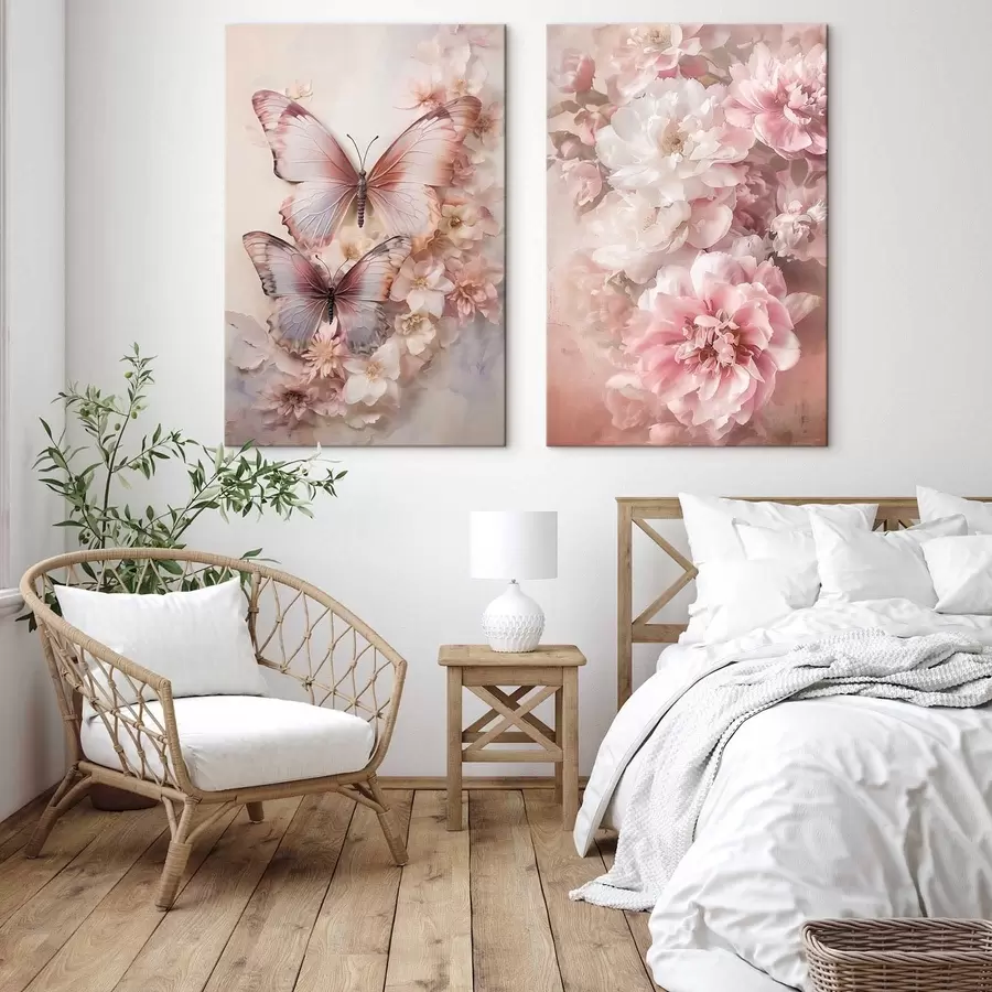 carta da parati Fiori rosa, stile romantico nr. m30268