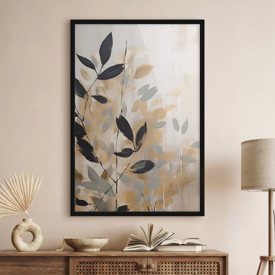 carta da parati Un'astrazione con un ramo di foglie nr. f48608