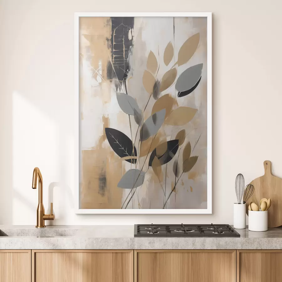 carta da parati Un'astrazione con un ramo di foglie nr. f48609