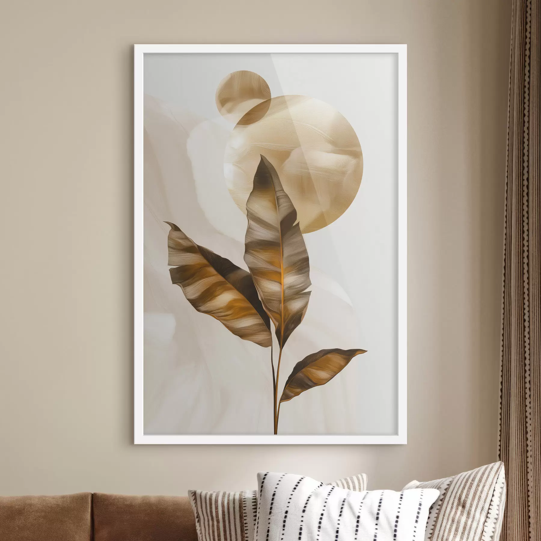 carta da parati Una composizione astratta di foglie e cerchi nr. f48614