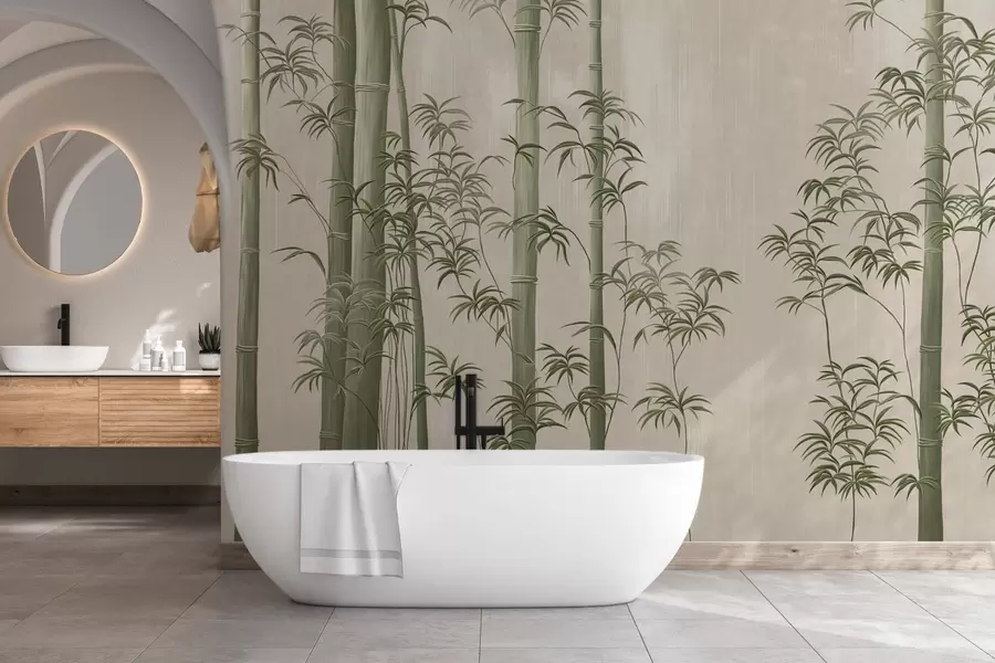 carta da parati Bambù verde chiaro  nr. w05120v1