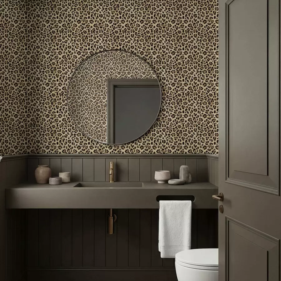 carta da parati Motivo leopardato con macchie su sfondo chiaro nr. a01151