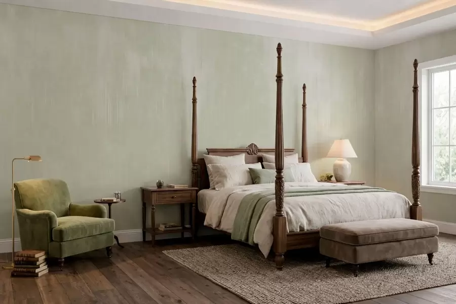 carta da parati Sfondo verde chiaro con una leggera trama verticale nr. w05121v3