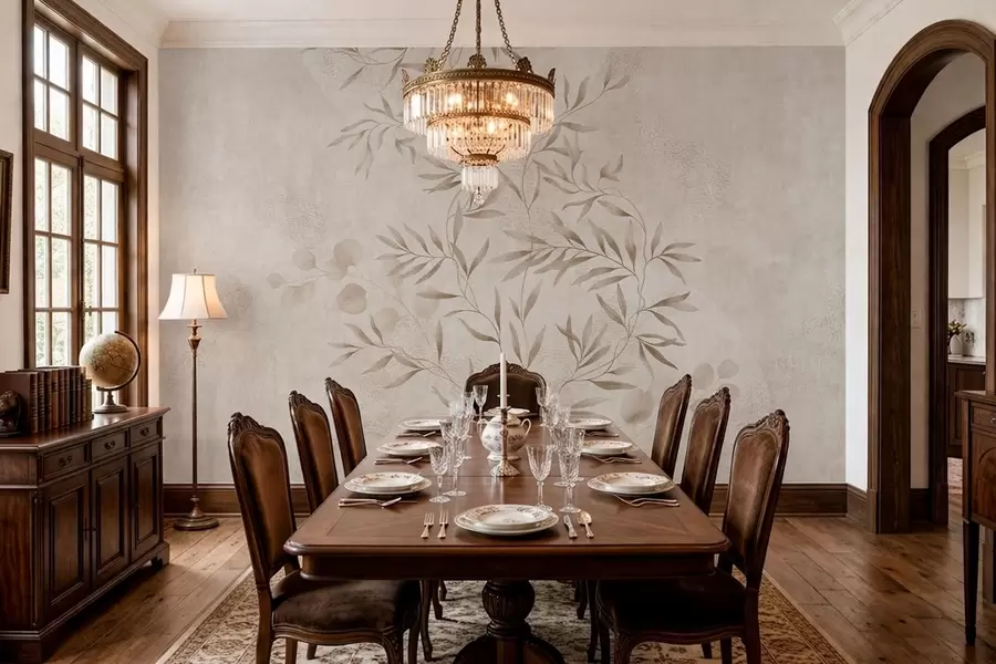 carta da parati Motivo floreale nei toni del beige e del marrone nr. w05424v2