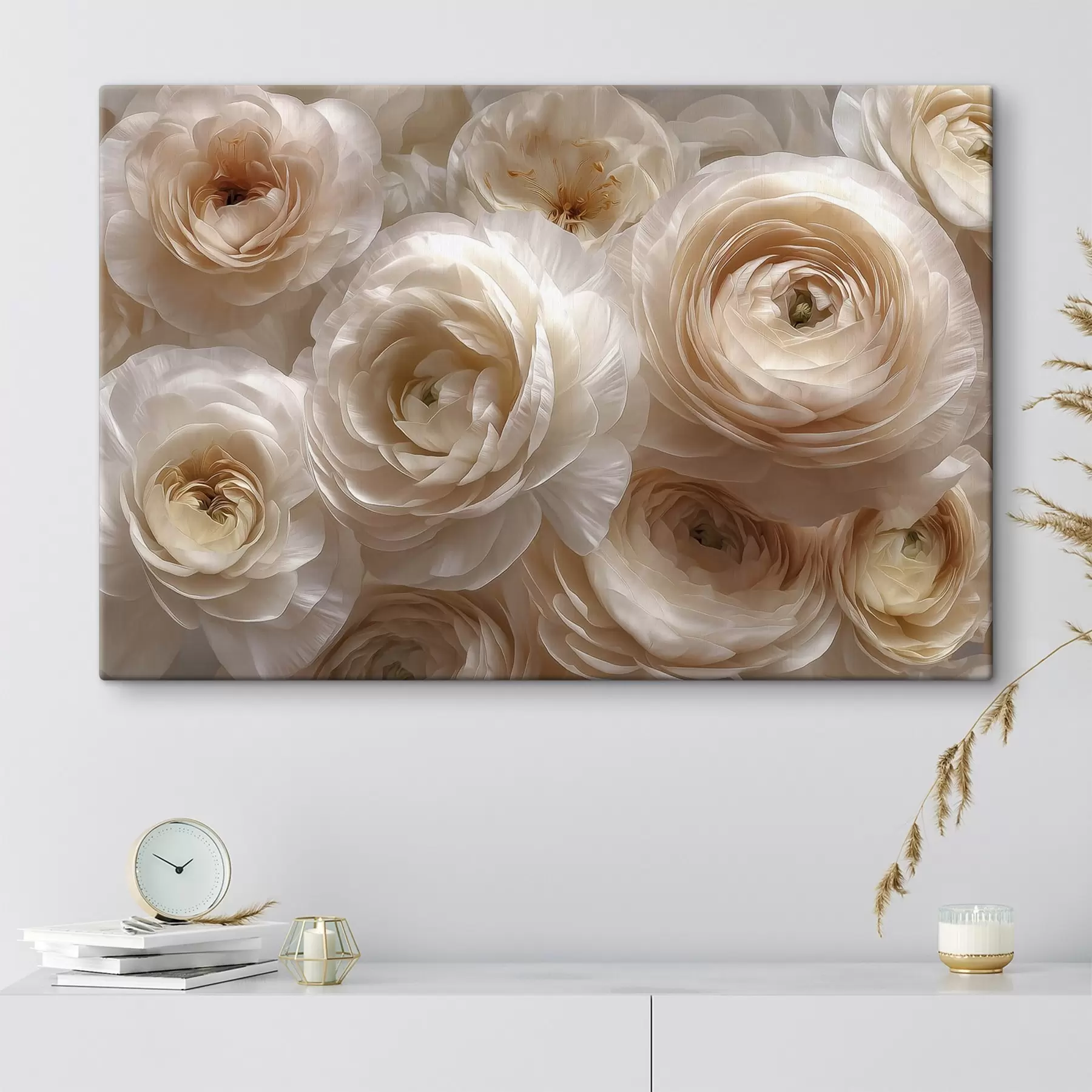 carta da parati Rose bianche, delicata composizione floreale nr. s48628