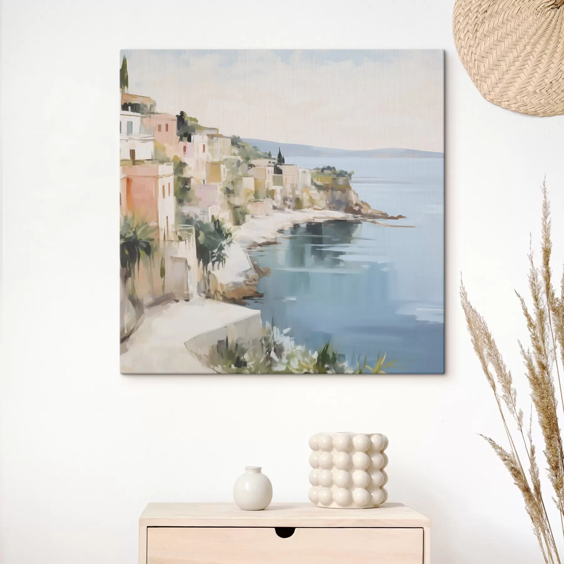 carta da parati Paesaggio di una città costiera: imitazione di un dipinto nr. s48675