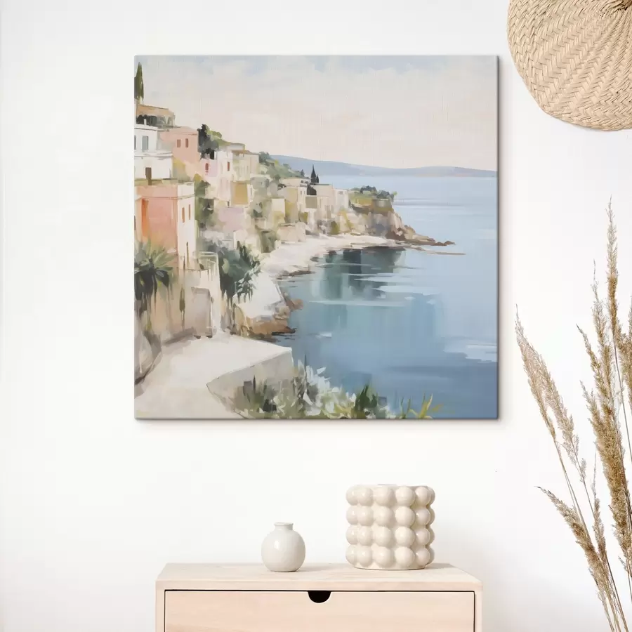 carta da parati Paesaggio di una città costiera: imitazione di un dipinto nr. s48675