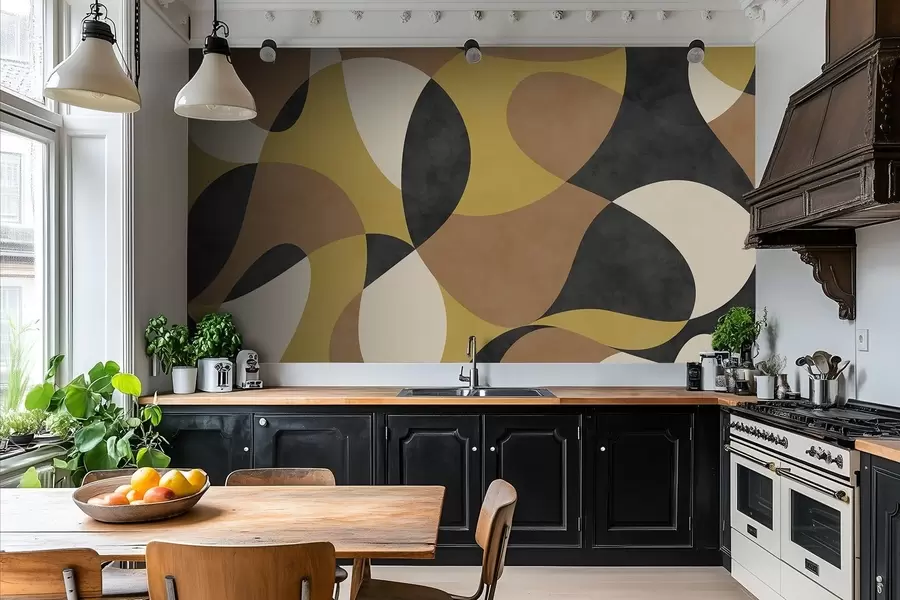 carta da parati Motivo astratto con forme sinuose e contrasti nr. w05149