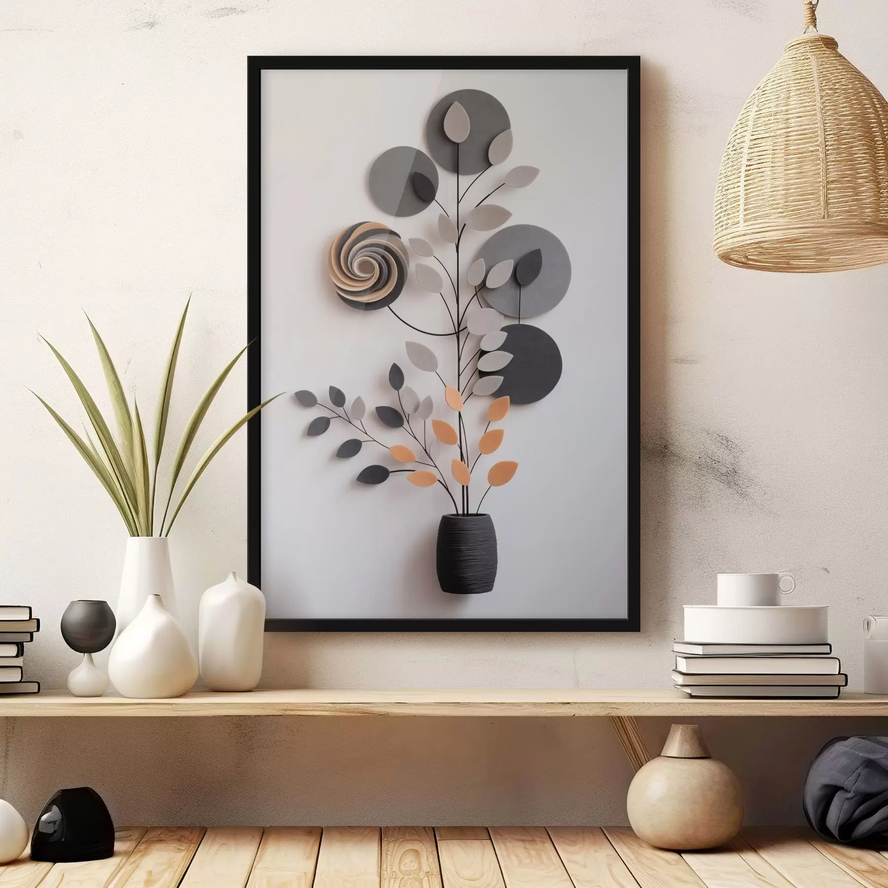 carta da parati Pianta ornamentale con motivi circolari e a spirale nr. f48599