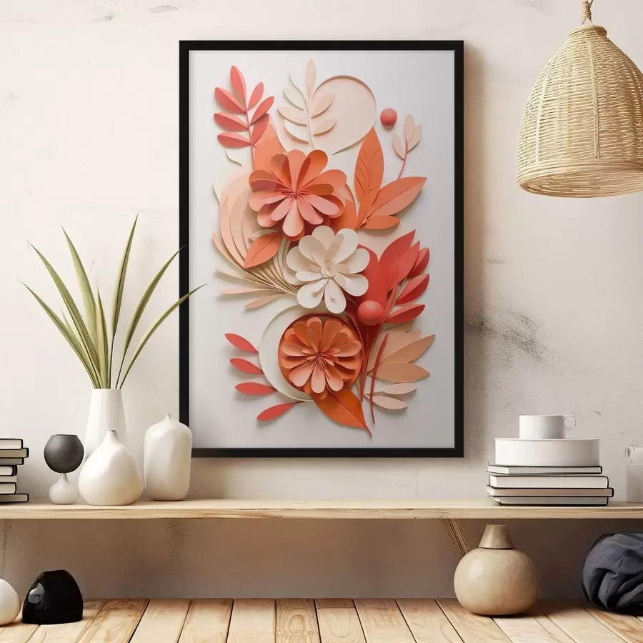 carta da parati Composizione floreale dai colori vivaci e dai toni caldi nr. f48600