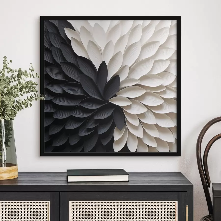 carta da parati Petali chiari e scuri a contrasto a forma di fiore nr. f48604