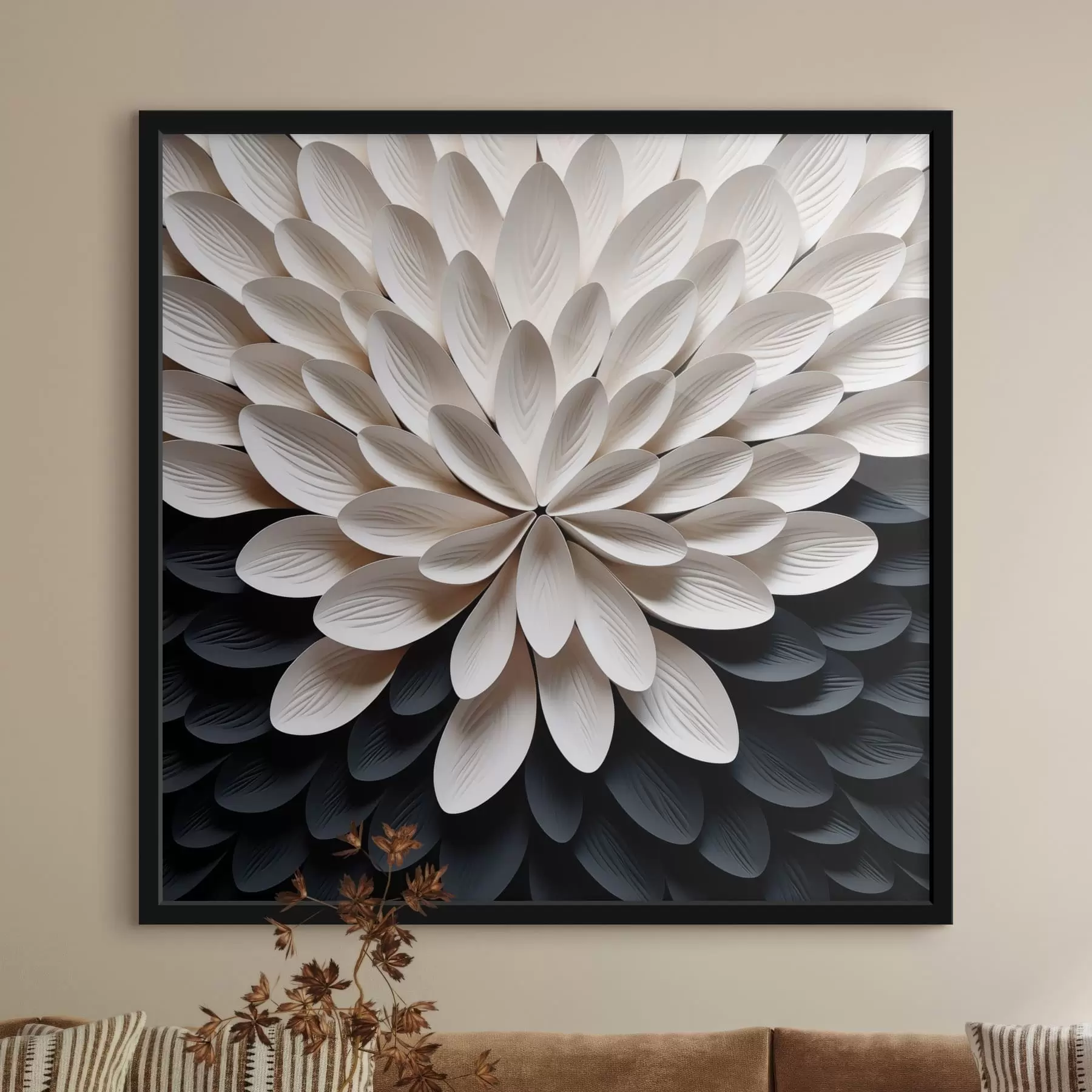 carta da parati Fiore astratto composto da numerosi petali sottili e sovrapposti nr. f48605